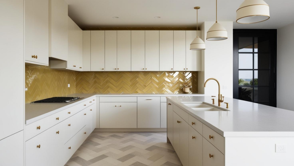 Bright yellow kitchen